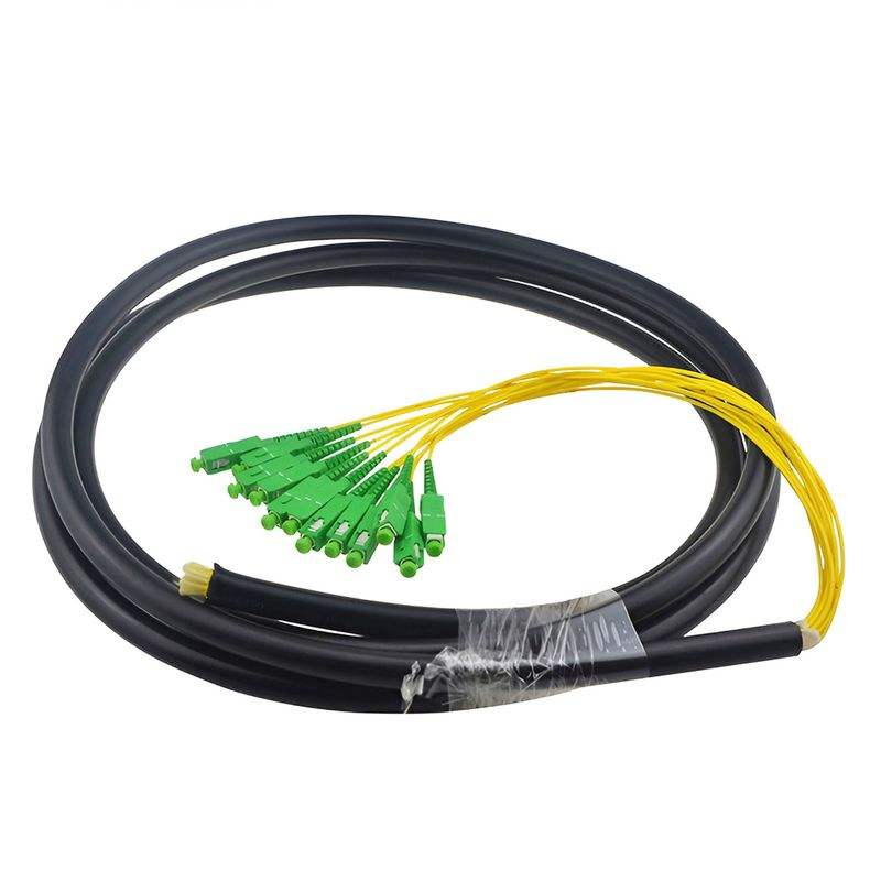 Outdoor Armored SC/APC Singlemode Waterproof Fiber Pigtail, 2/4/6/8/12 Core
