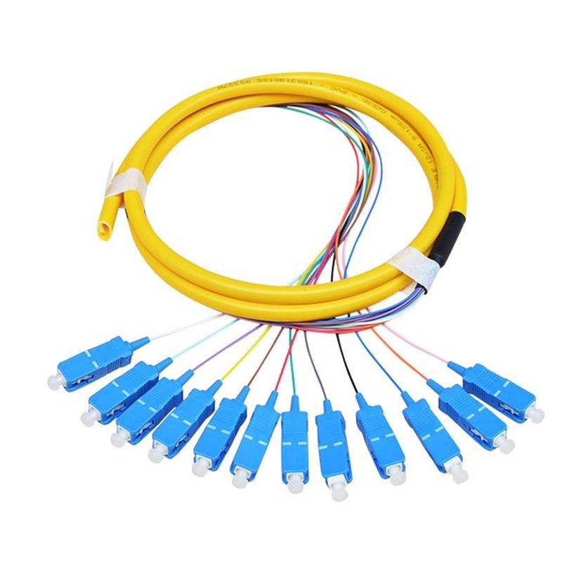 12 Core 0.9mm Tight Buffer Breakout Fiber Pigtail, Singlemode 9/125μm