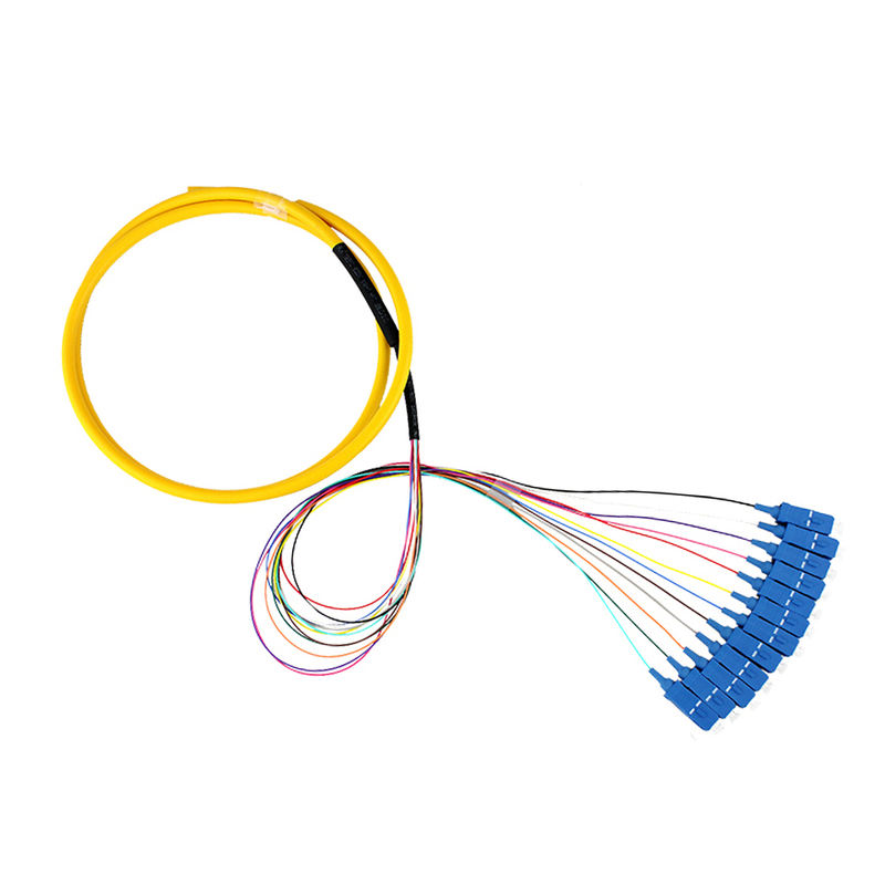 12 Core 0.9mm Tight Buffer Breakout Fiber Pigtail, Singlemode 9/125μm