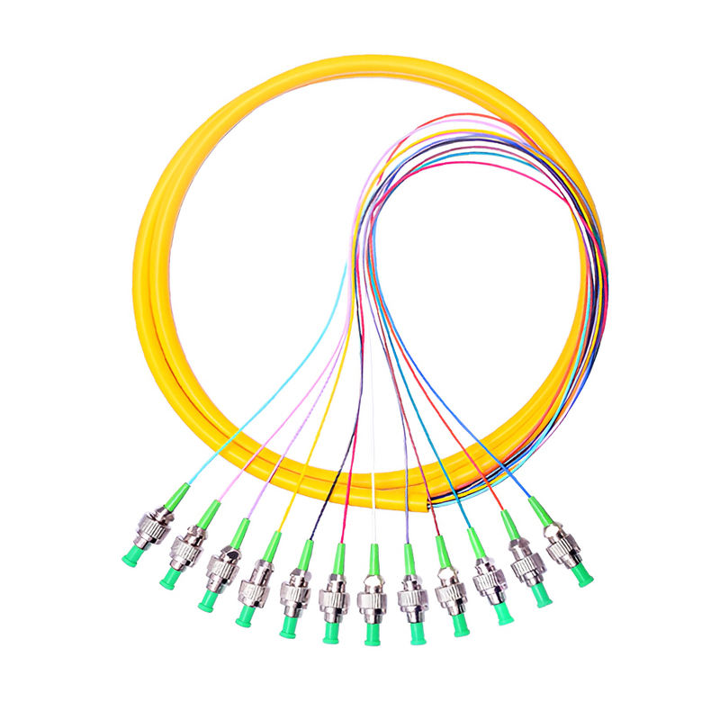 12 Core 0.9mm Tight Buffer Breakout Fiber Pigtail, Singlemode 9/125μm