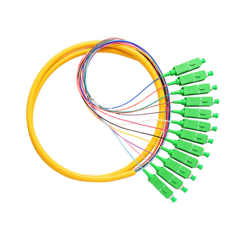 12 Core 0.9mm Tight Buffer Breakout Fiber Pigtail, Singlemode 9/125μm