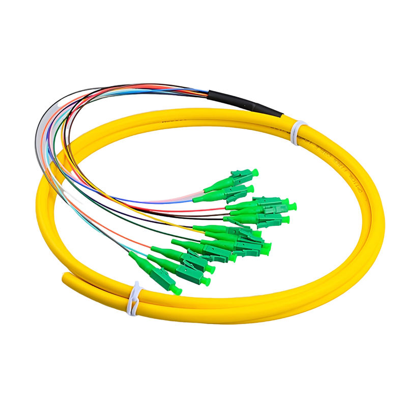 12 Core 0.9mm Tight Buffer Breakout Fiber Pigtail, Singlemode 9/125μm